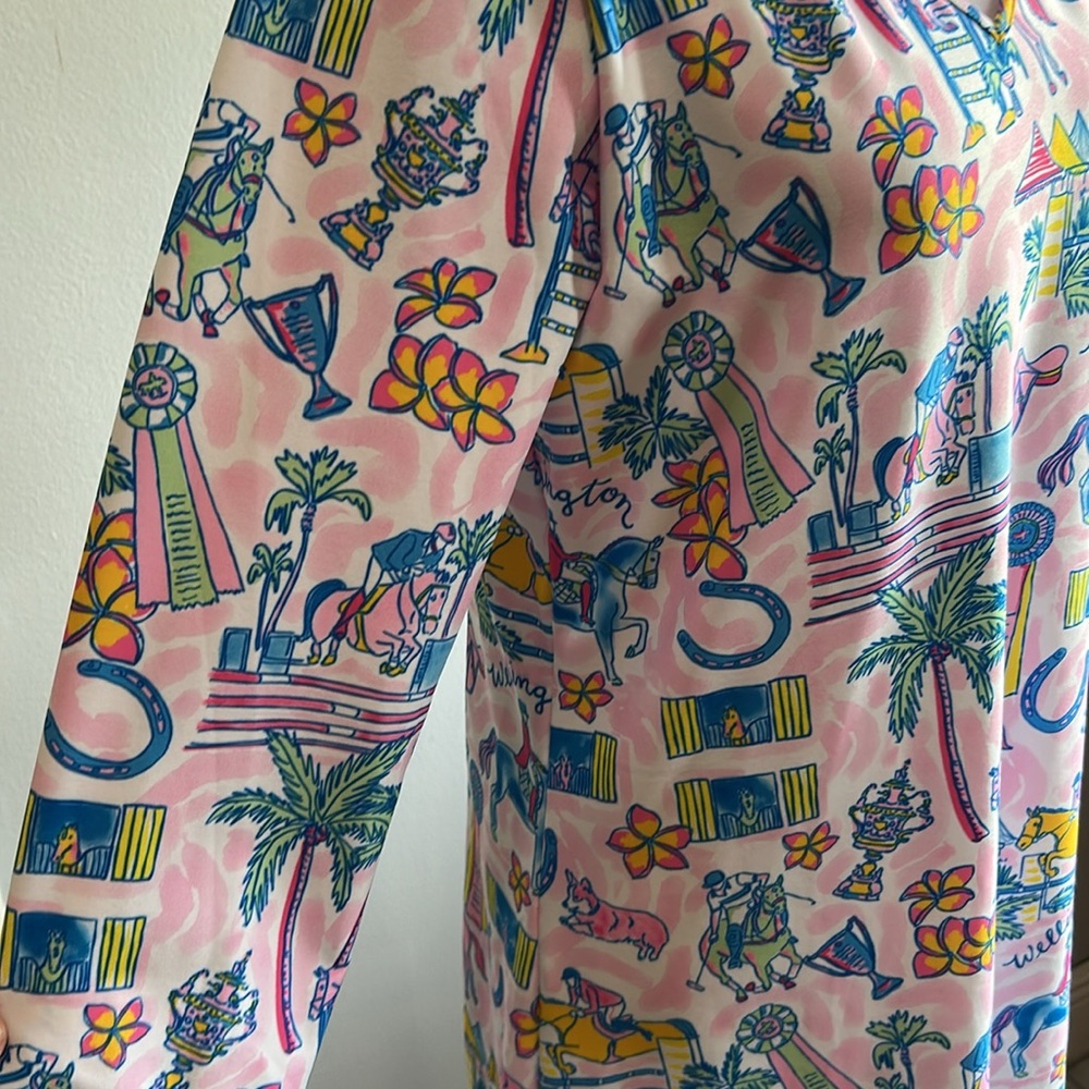 [Kaeli Smith] Colorful Graphic Equestrian Print Dress - Size Medium - Picture 2 of 4